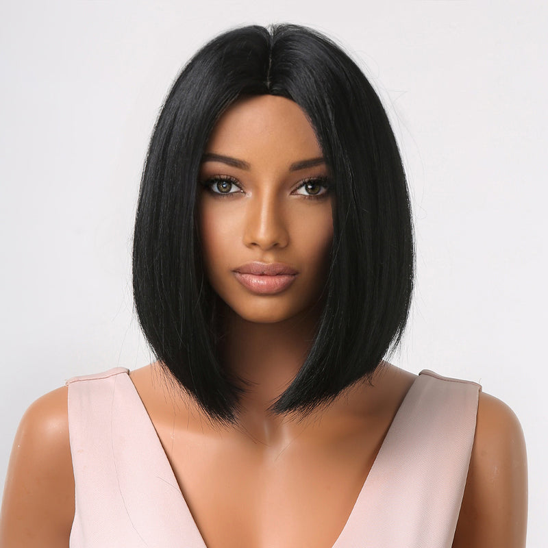 Short Bob Black Synthetic Wig UNDINE TRESS