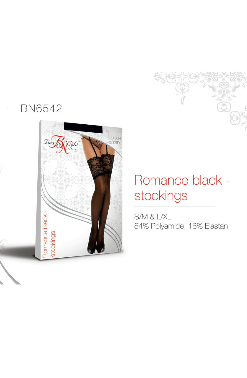 Beauty Night BN6542 Romance Stockings Black
