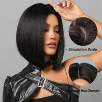 Short Bob Black Synthetic Wig UNDINE TRESS