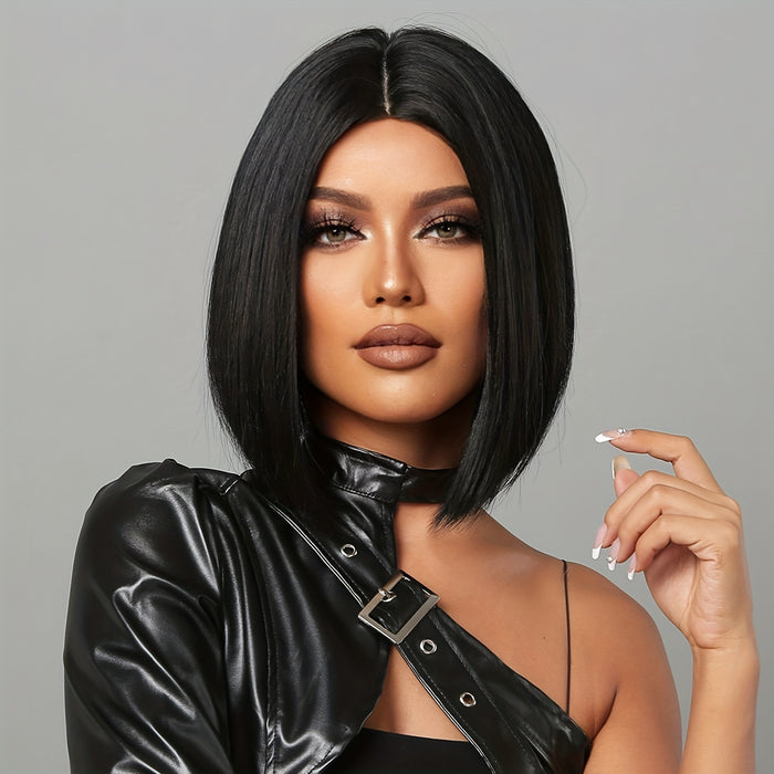 Short Bob Black Synthetic Wig UNDINE TRESS
