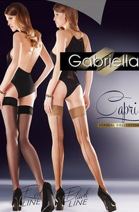 Gabriella Sensual Black Hold Ups with Red Line